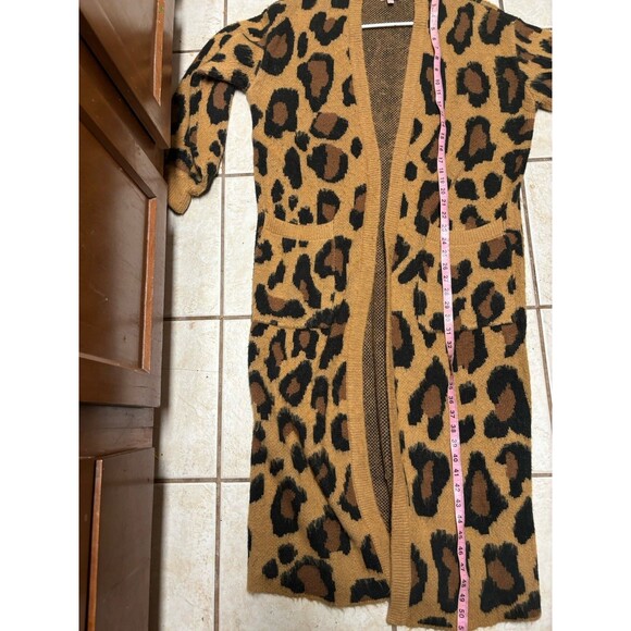 Show Me Your Mumu out and about cardigan cheetah knit long Women's Small Open - Picture 9 of 9